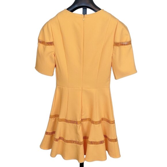 NWT Finders Keepers Lattice Mini Dress Marigold - Picture 4 of 7